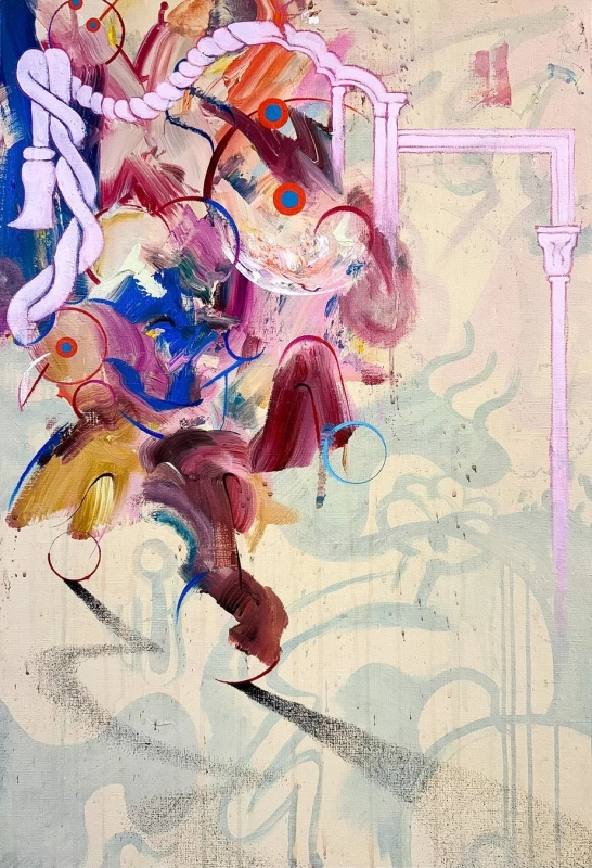 Abstract painting with vibrant colors