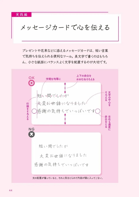 Message card layout examples