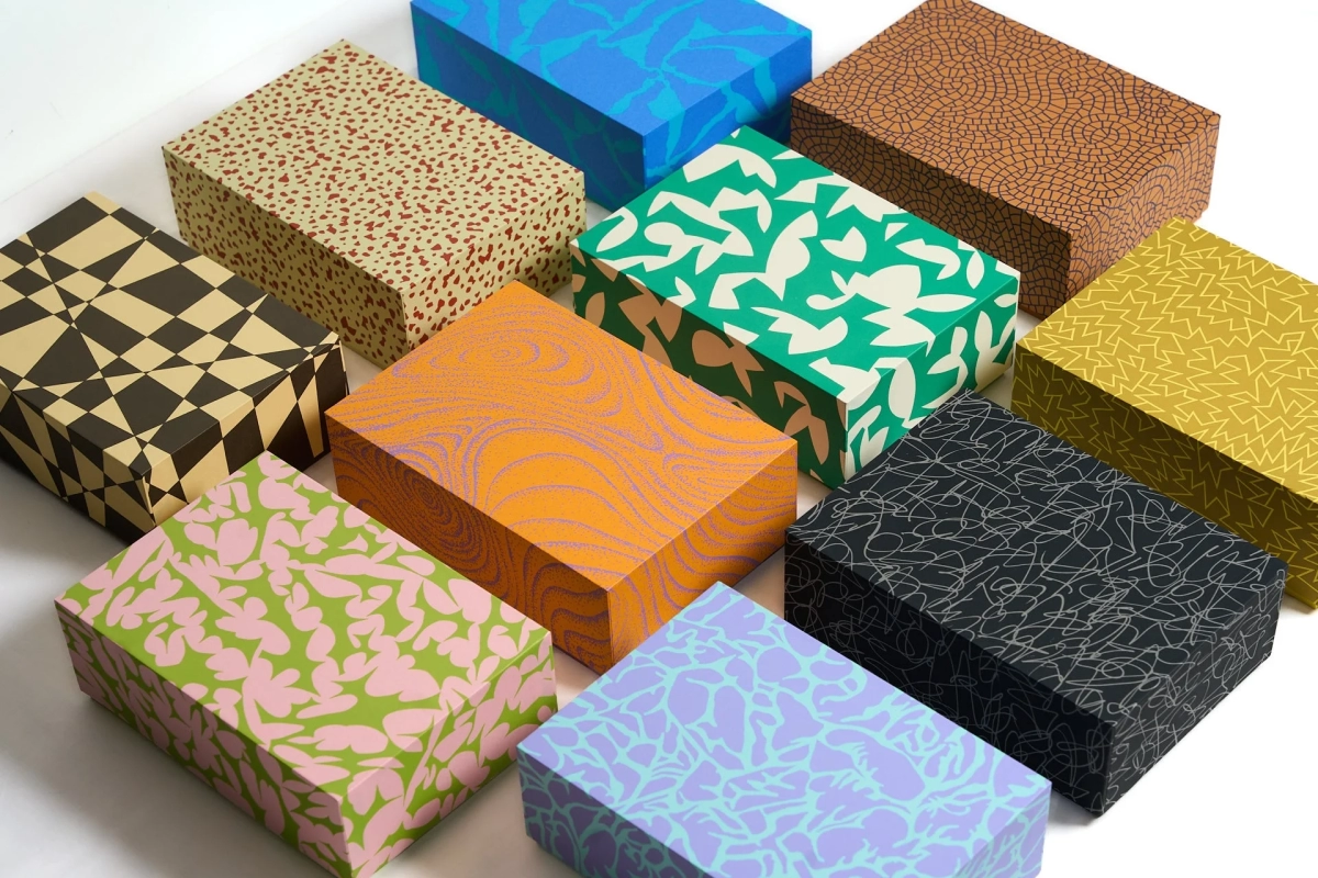Colorful patterned boxes