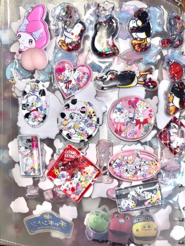 Collection of character keychains and charms