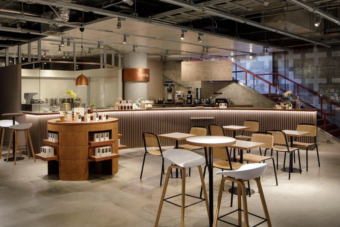 Modern and stylish interior of Tamitu cafe