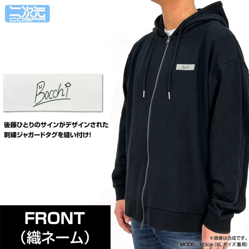Model Wearing Hoodie with Signature Tag