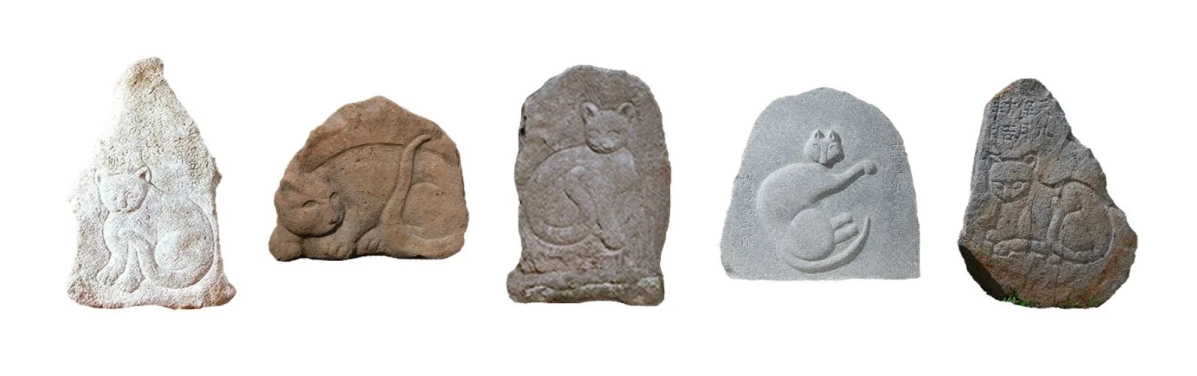 Cat god statues in Marumori Town