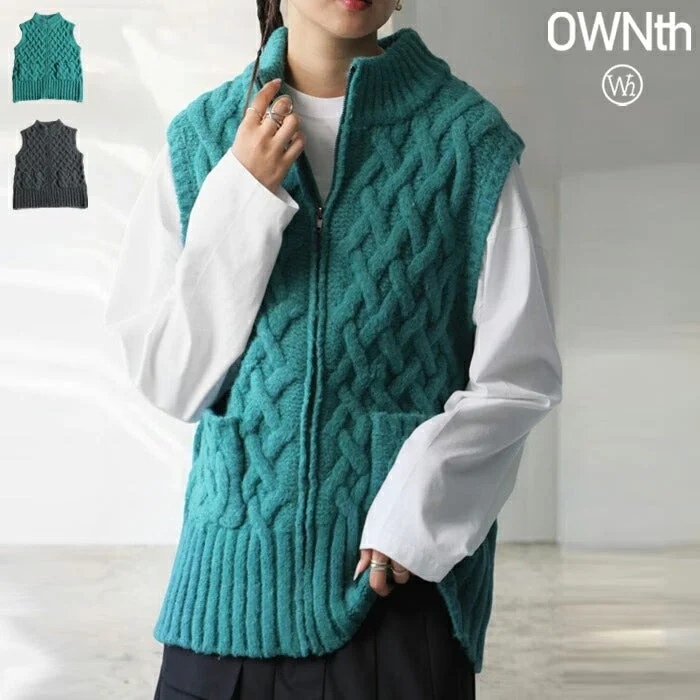 Basket-Weave Knit Vest