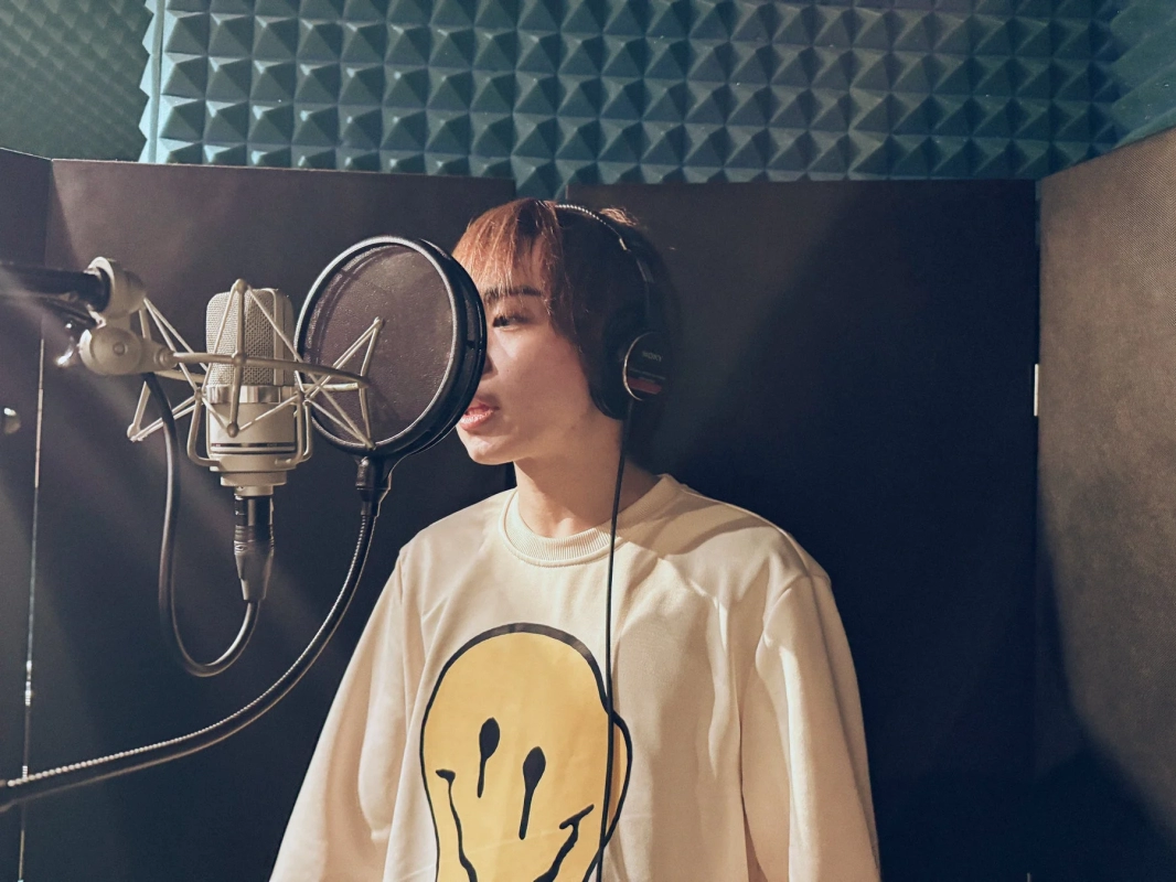 Member Singing in Studio