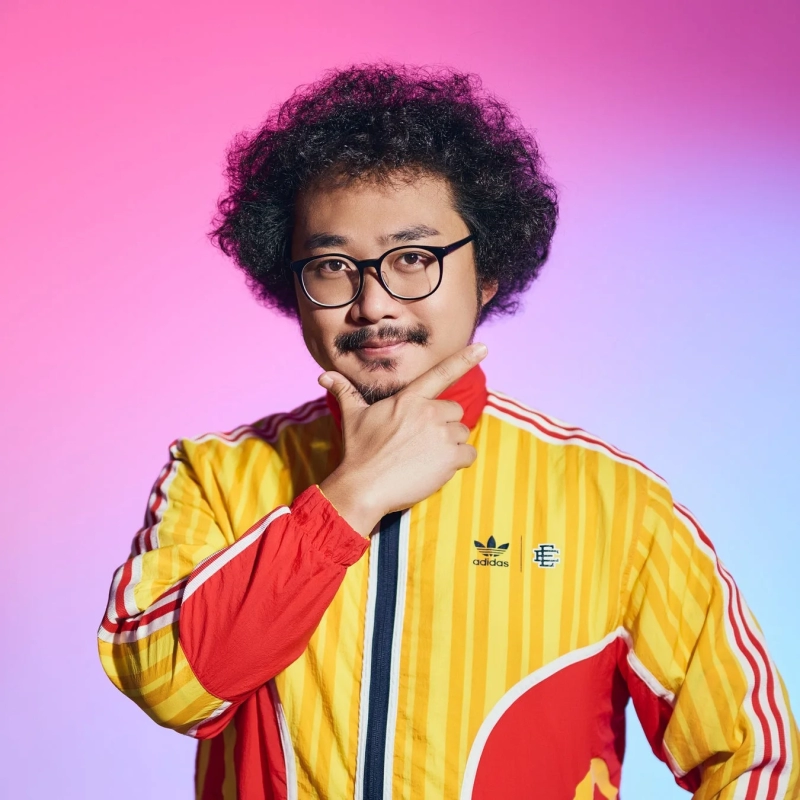 Portrait of afromance with afro hair and glasses