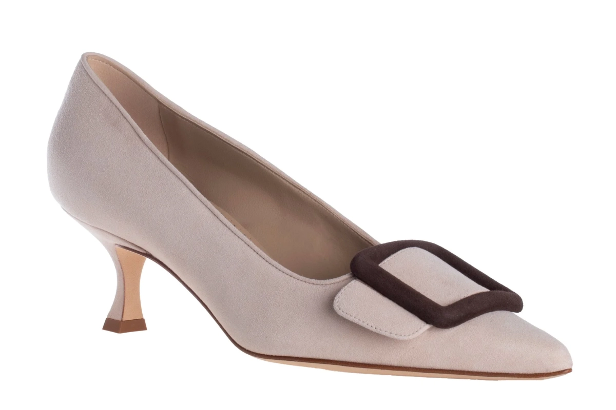 Beige and brown MAYSALE heel shoe