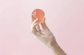 Hands with foamy jelly ball (Peachy Pink)