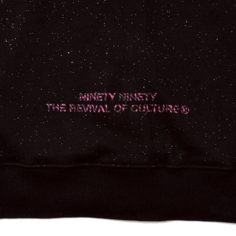 90 Logo Glitter Fur Zip Hoodie Detail 2