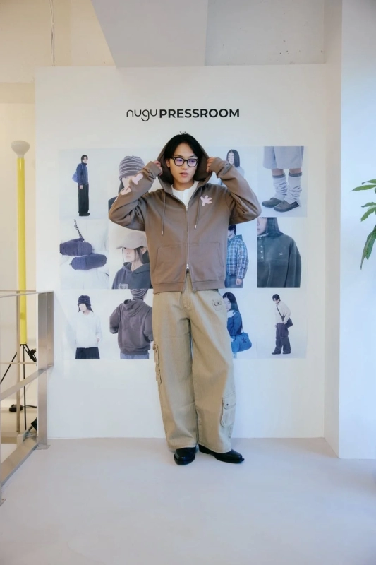 Male model at The Coldest Moment pop-up