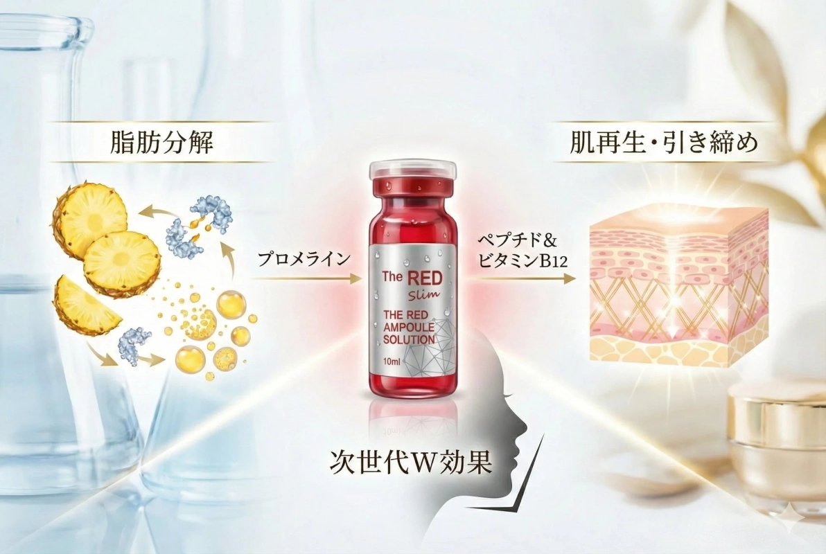 RED SHOT's dual effect: fat breakdown and skin regeneration