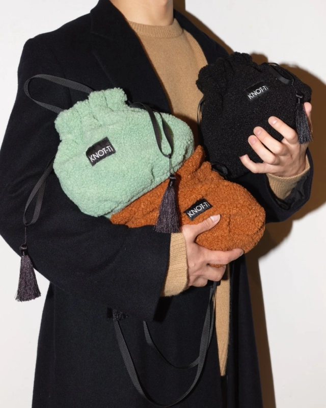 KNOT-Ti Boa Bags in Mint, Brown, and Black