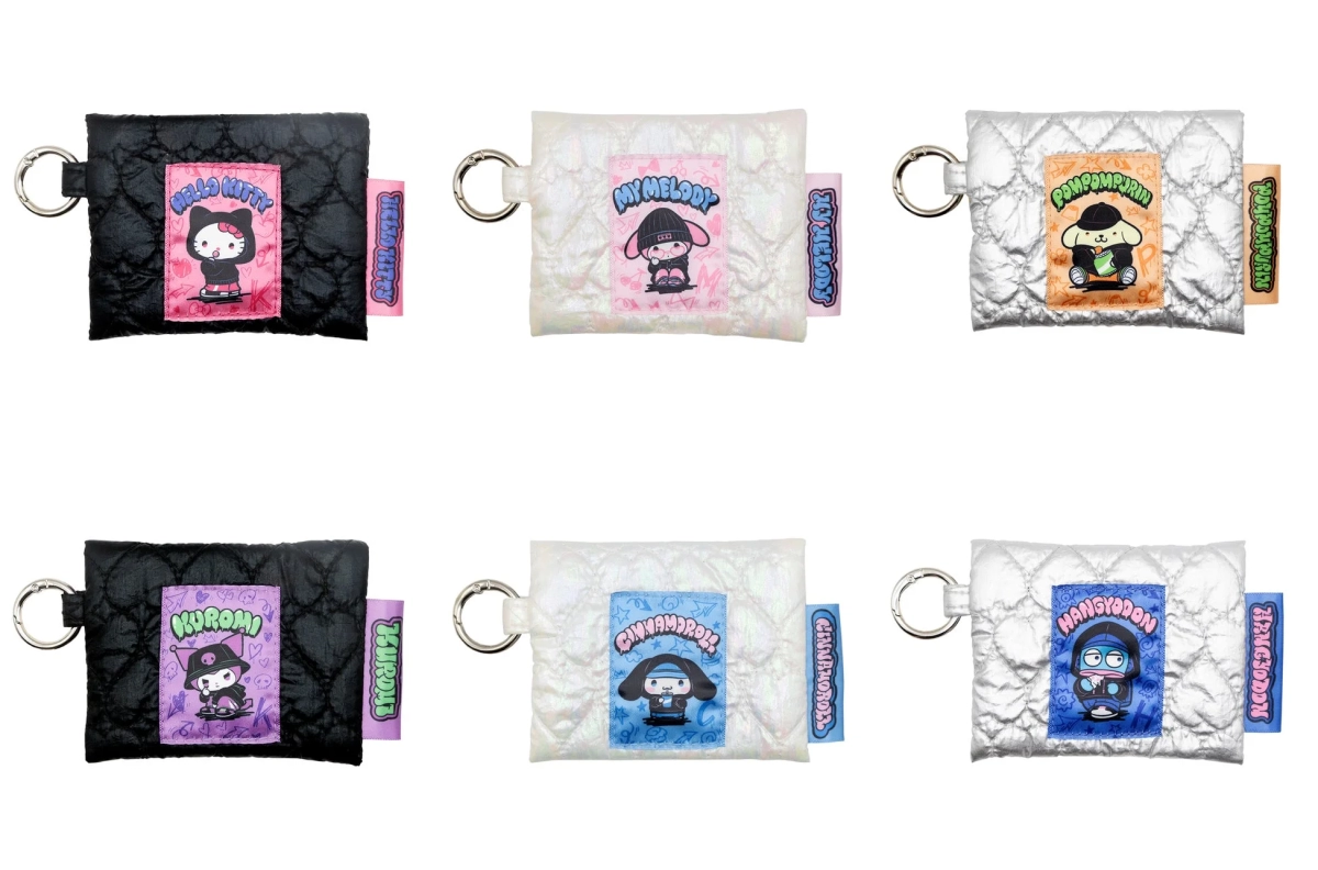 All Sanrio Characters Shiny Quilted Pouches