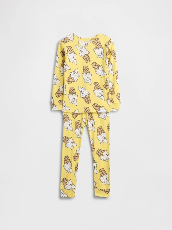 Snoopy Organic Brushed Cotton Pajama Set (Yellow)