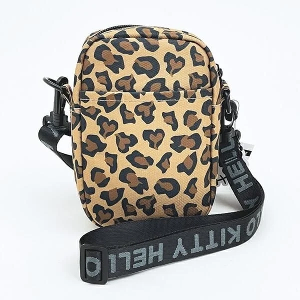 Leopard bag with contents