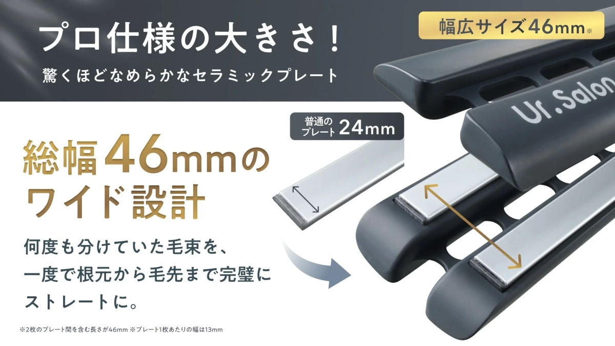 Its wide 46mm plate design allows for efficient styling.