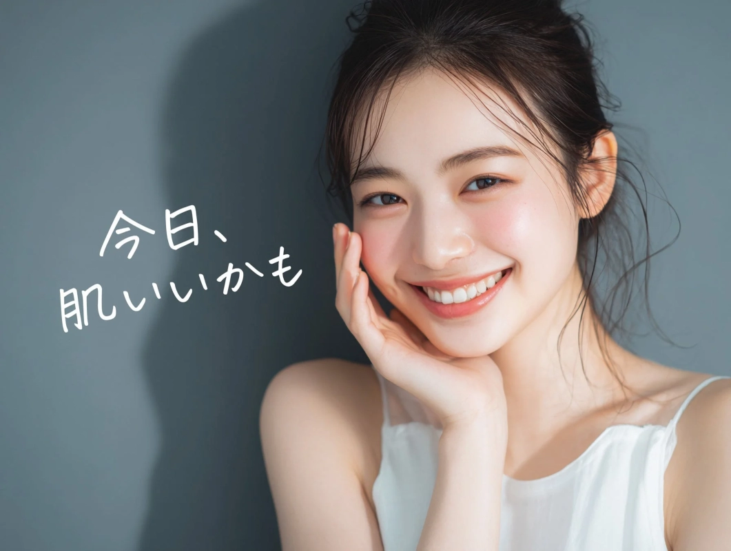 Smiling woman with clear skin