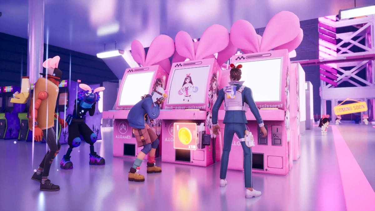 Rock-paper-scissors arcade game with avatars