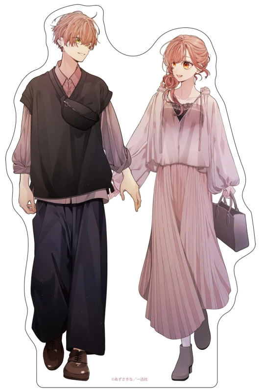 Life-size panel of characters holding hands