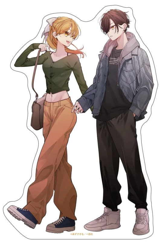 Another life-size panel of characters holding hands