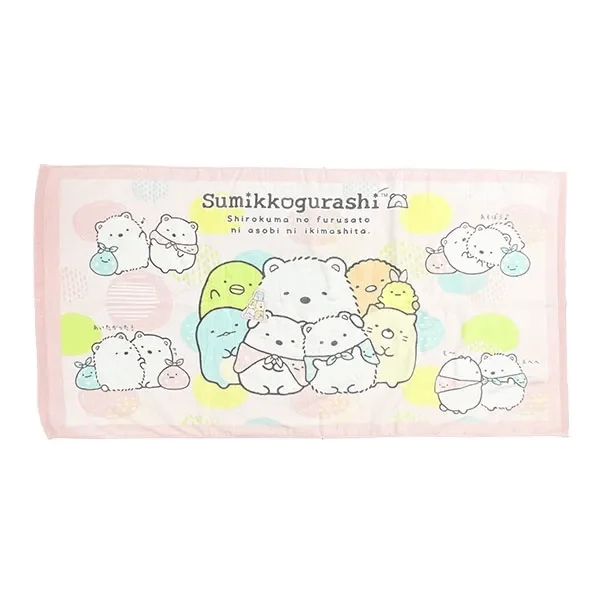Sumikkogurashi Shirokuma's Mother Bath Towel Pink Variation