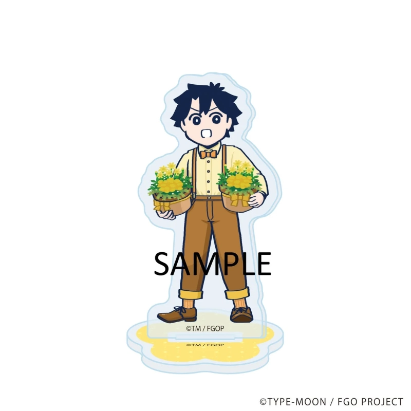 Acrylic stand - male character with yellow flowers