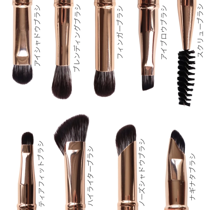 Nine Pocket Atelier brushes laid out