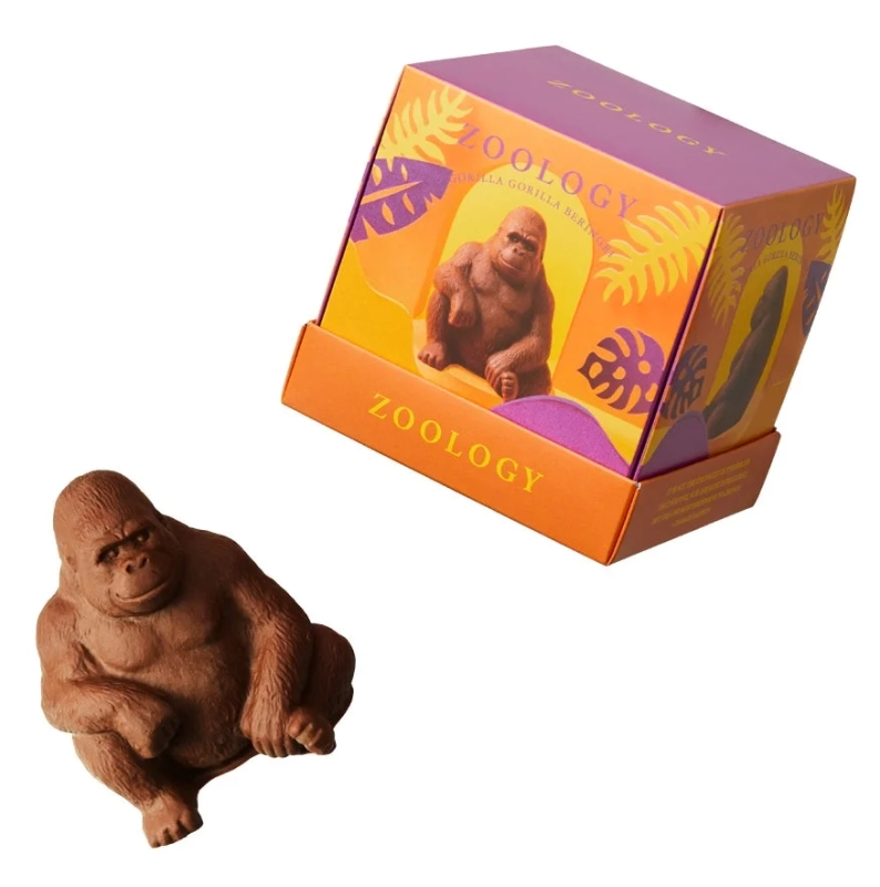 Realistic gorilla chocolate figure