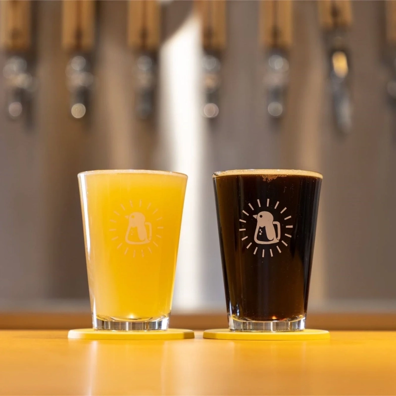 Craft Beer Bar Beans Penguin Glasses