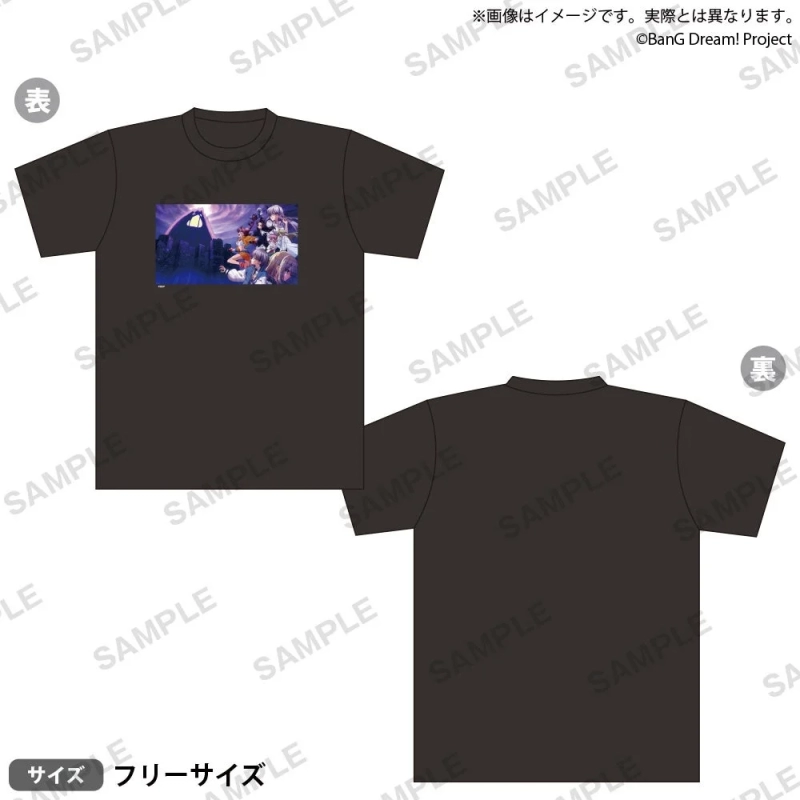 BanG Dream! Big Silhouette T-shirt Ganso! ver. featuring multiple anime characters