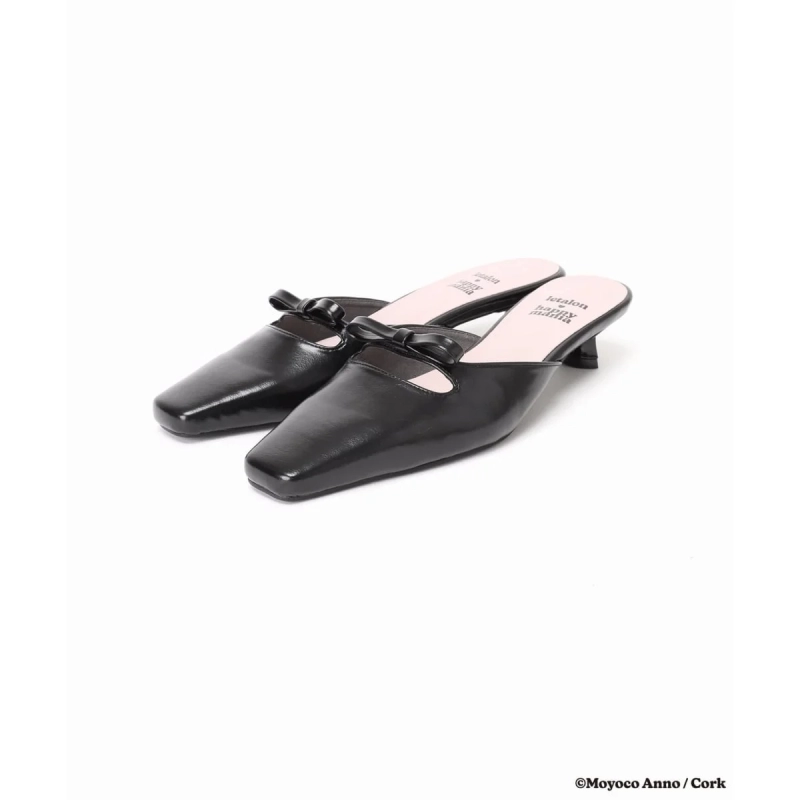 Black Ribbon Mules