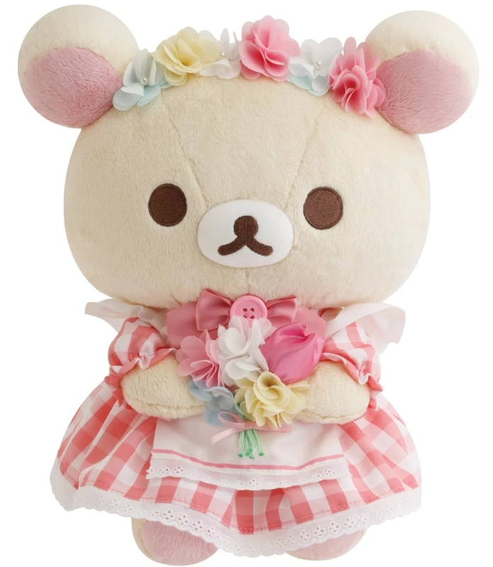 Korilakkuma plushie with flower crown