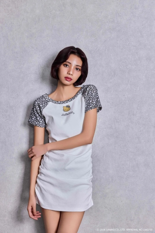 GYDA×Hello Kitty Leopard Dress (Charcoal Gray)