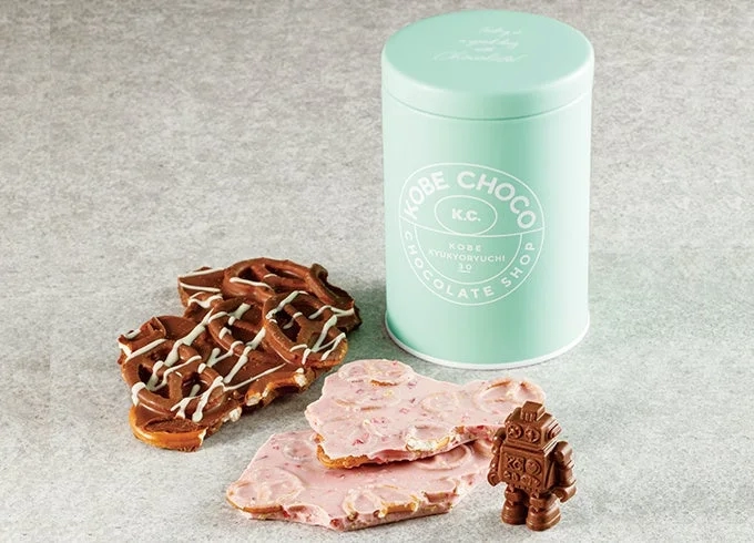 KOBE CHOCO Pretzel & Robo Choco Green Can