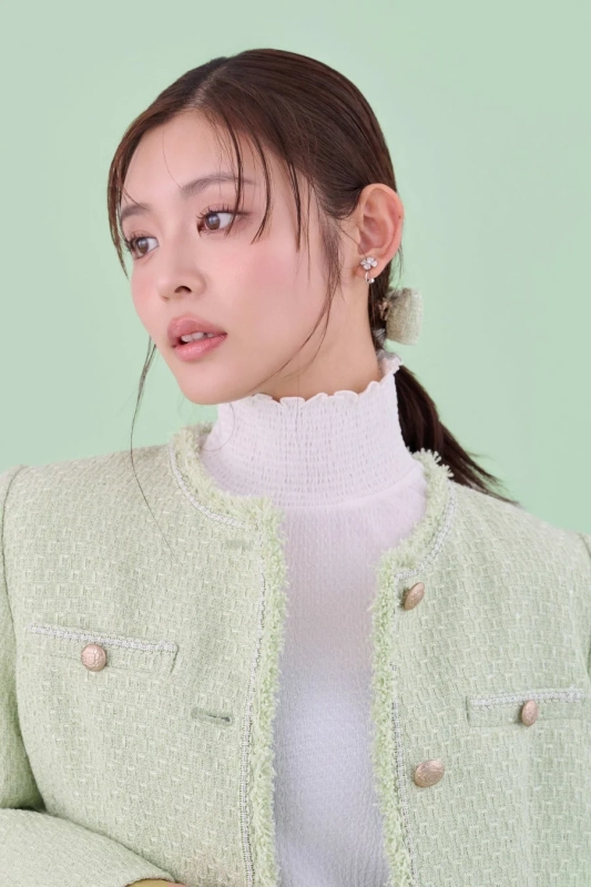 Green Tweed Ensemble Look