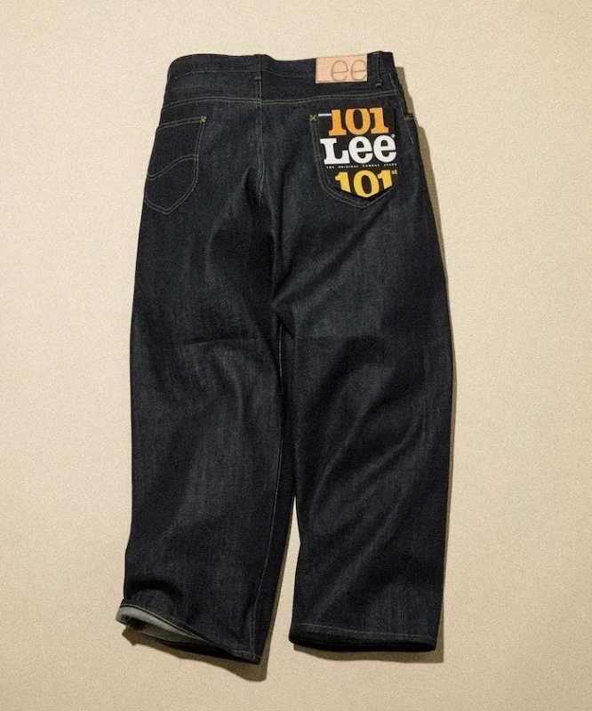 Lee 101 denim jeans, flat lay