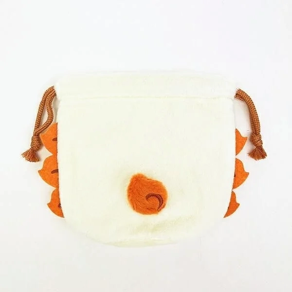 Back of the Shisa Face Drawstring Pouch