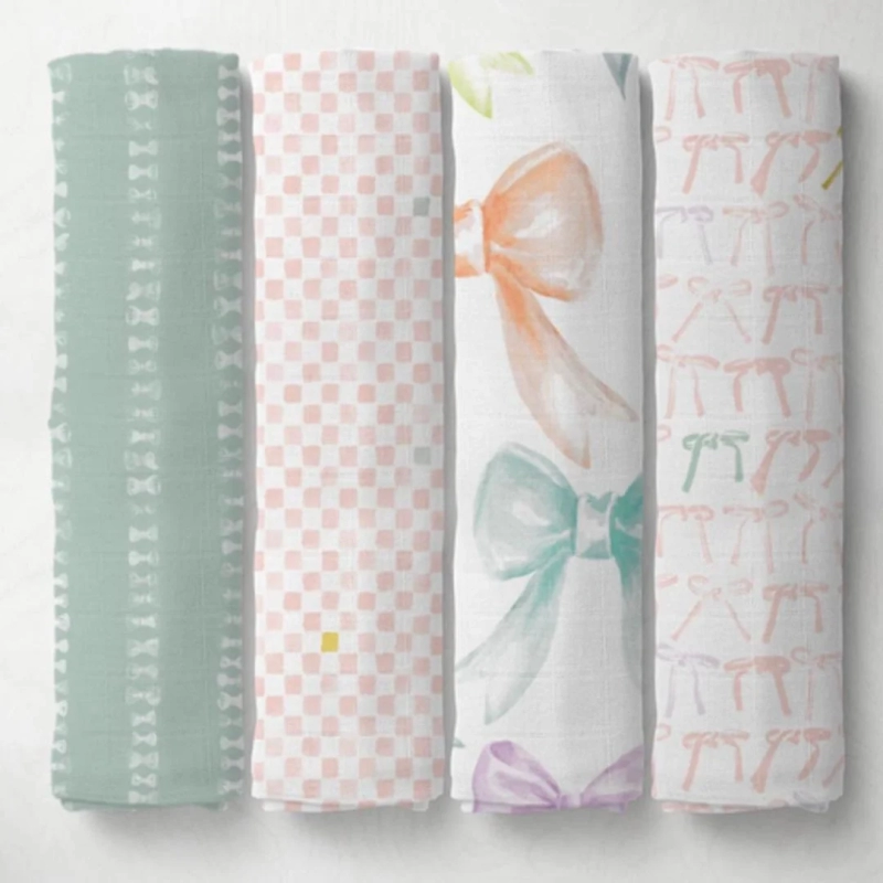Multiple Bows-themed baby textiles
