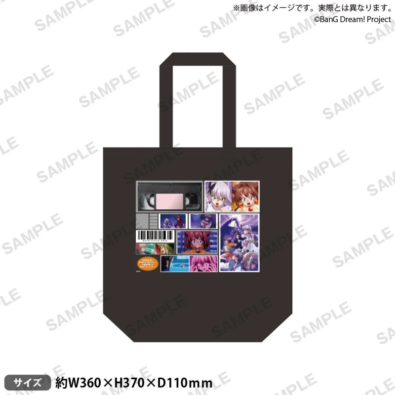 BanG Dream! Tote Bag Ganso! ver. with retro VHS and anime girl collage design