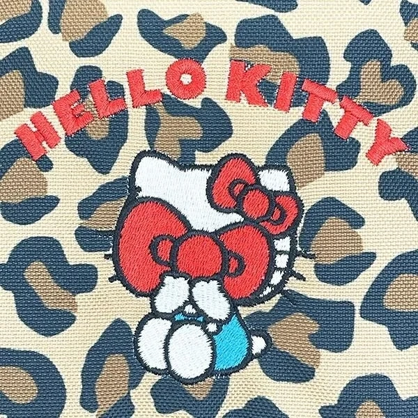 Hello Kitty embroidery on leopard print