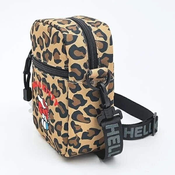 Leopard print bag with strap
