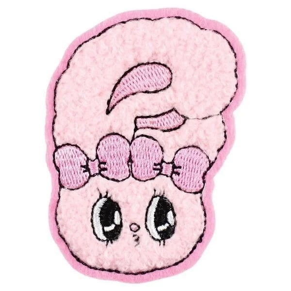 Esther Bunny Fluffy Embroidered Sticker (Ribbon Bunny)