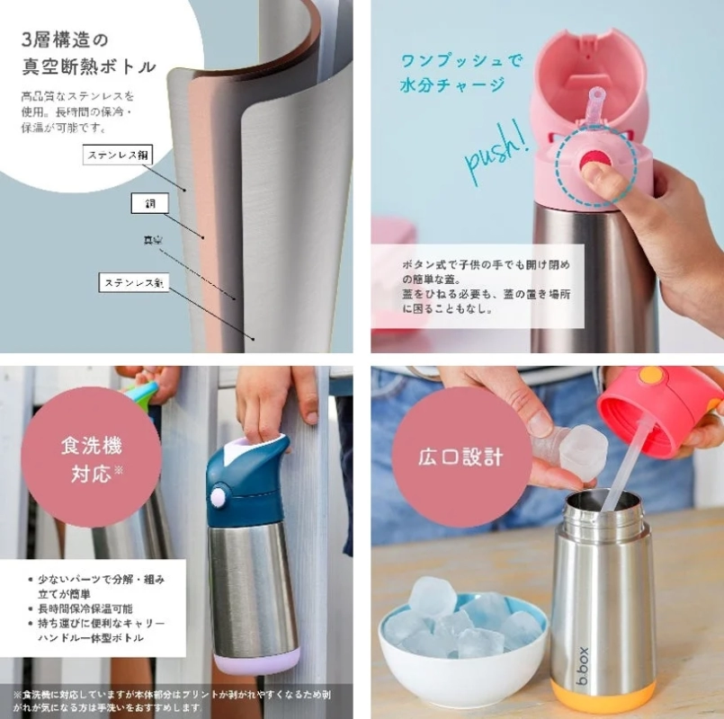 B.box Stainless Drink Bottle Features