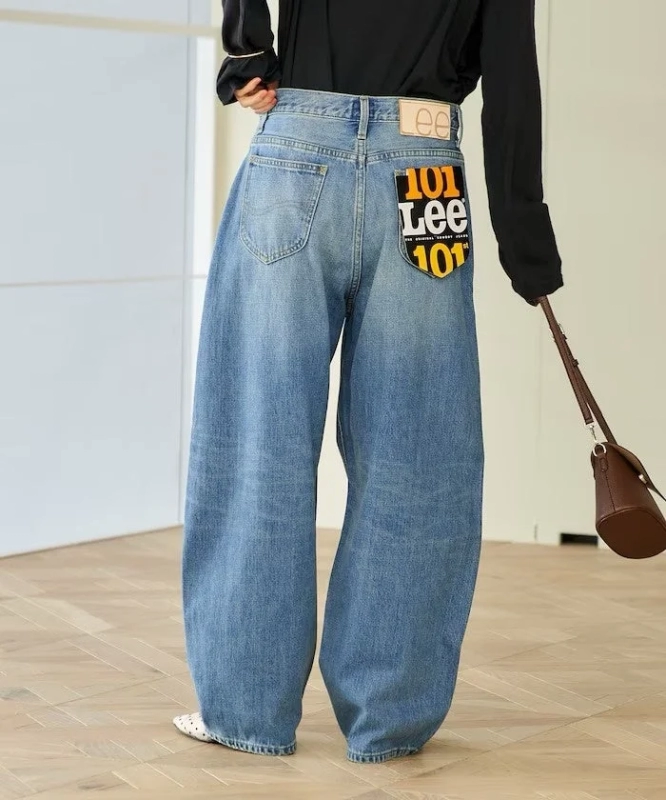 Lee 101 wide-leg denim jeans, back view