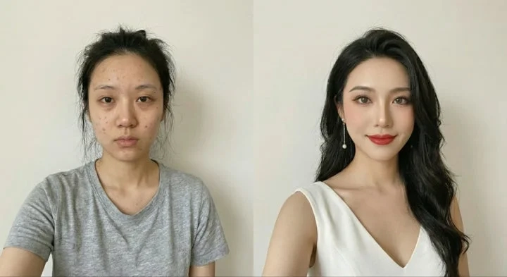 Before and After Makeup Transformation