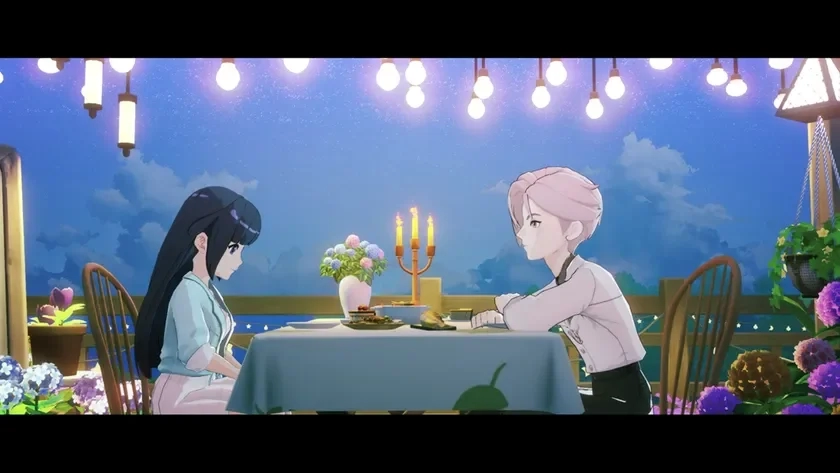 Romantic dinner scene
