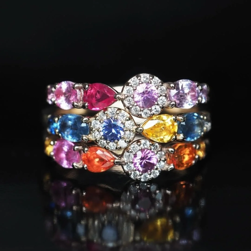 Corundum Cent Couleur Rings