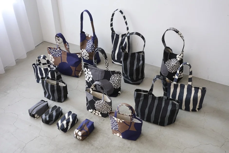 Collection of patterned bags and pouches