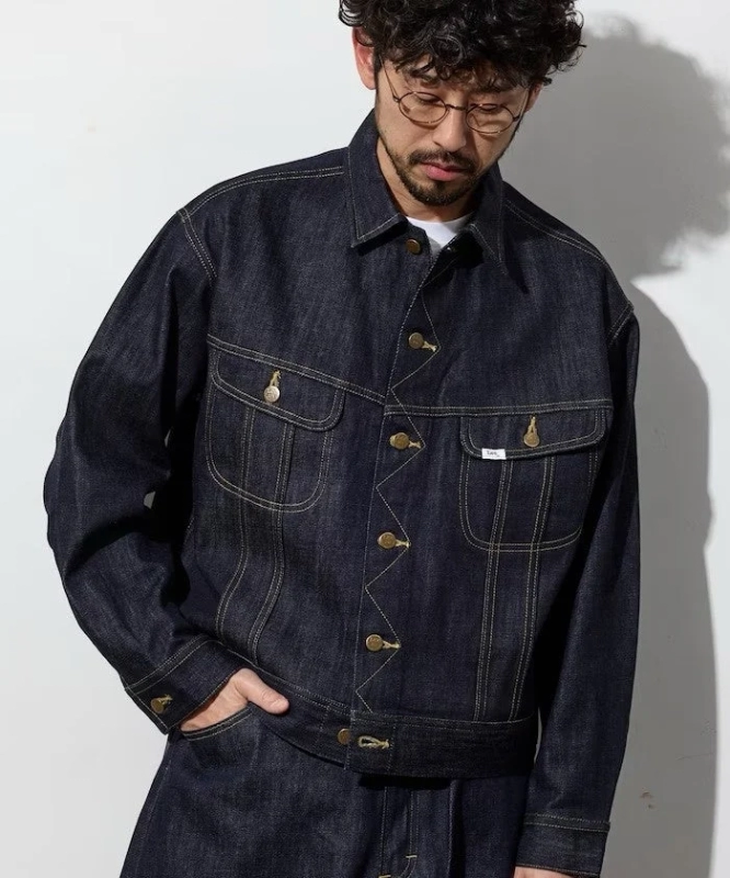 Male model in Lee 101 denim jacket