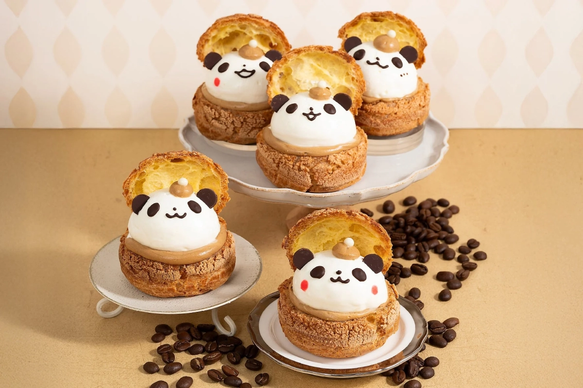 Panda Cream Puffs on Display